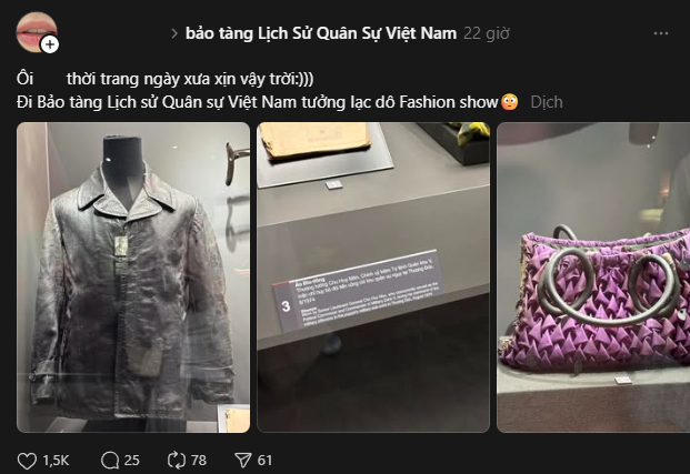 Giới trẻ choáng với hiện vật của Bảo tàng Lịch sử Quân sự Việt Nam: Các cụ xưa mặc như fashion show vậy!- Ảnh 1.