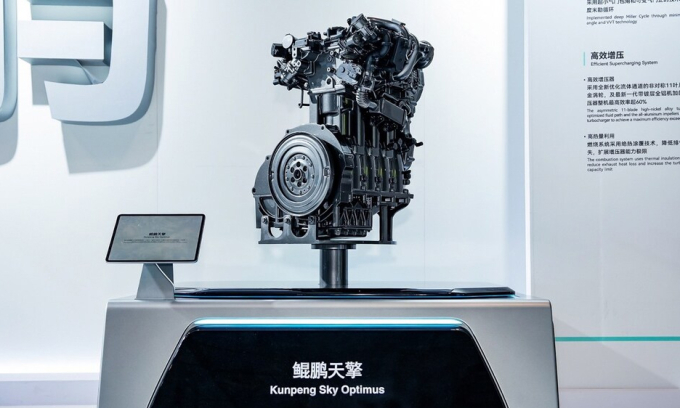 Động cơ mới đạt hiệu suất nhiệt 48% của Chery. Ảnh: Chery