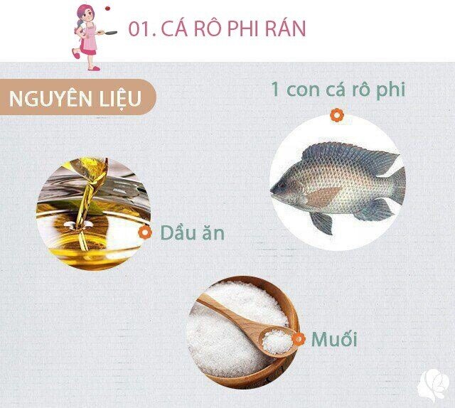 Chuẩn bị: 1 con cá rô phi khoảng 700g, dầu ăn, nhúm muối.