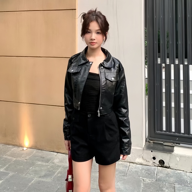 Khoe eo thon, tôn dáng cá tính với áo khoác crop top- Ảnh 4.