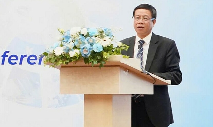 Thứ trưởng Khoa học và Công nghệ Lê Quang Định phát biểu khai mạc Hội nghị Khoa học Kỹ thuật Đo lường toàn quốc lần thứ VIII, chiều 3/10. Ảnh: Phan Hoàn