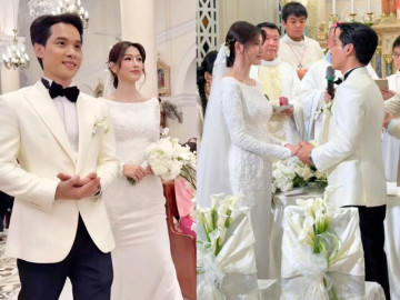 Showbiz Việt có thêm nàng dâu hào môn: Chế Nguyễn Quỳnh Châu làm đám cưới với chồng chủ tịch tại nhà thờ