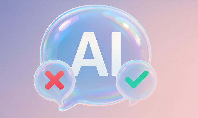 Minh họa về bong bóng AI. Ảnh: ChatGPT