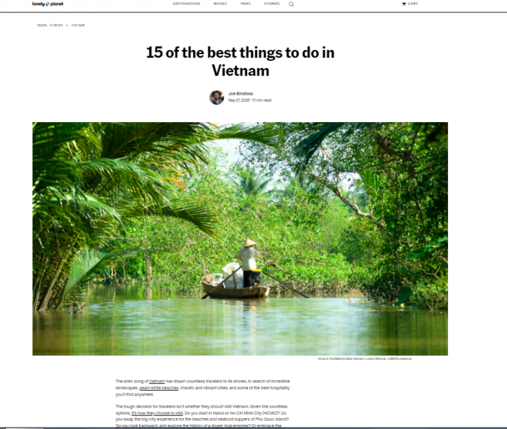 Bài viết đăng trên tạp chí du lịch hàng đầu thế giới Lonely Planet