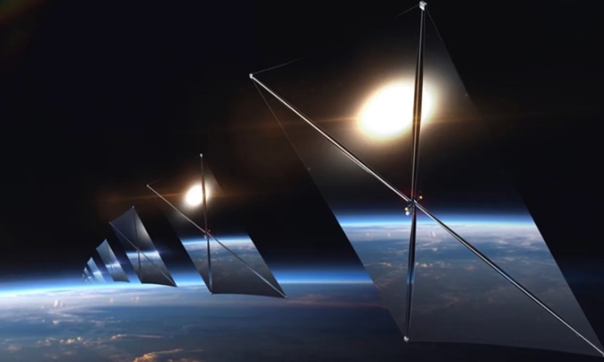 Mô phỏng tấm gương phản chiếu ánh sáng Mặt Trời về Trái Đất. Ảnh: Reflect Orbital