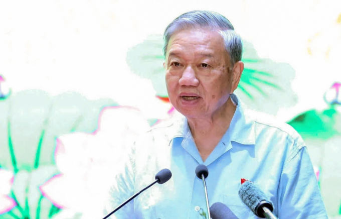 Tổng Bí thư Tô Lâm phát biểu tại buổi tiếp xúc cử tri, chiều 30/9. Ảnh: Phạm Hùng