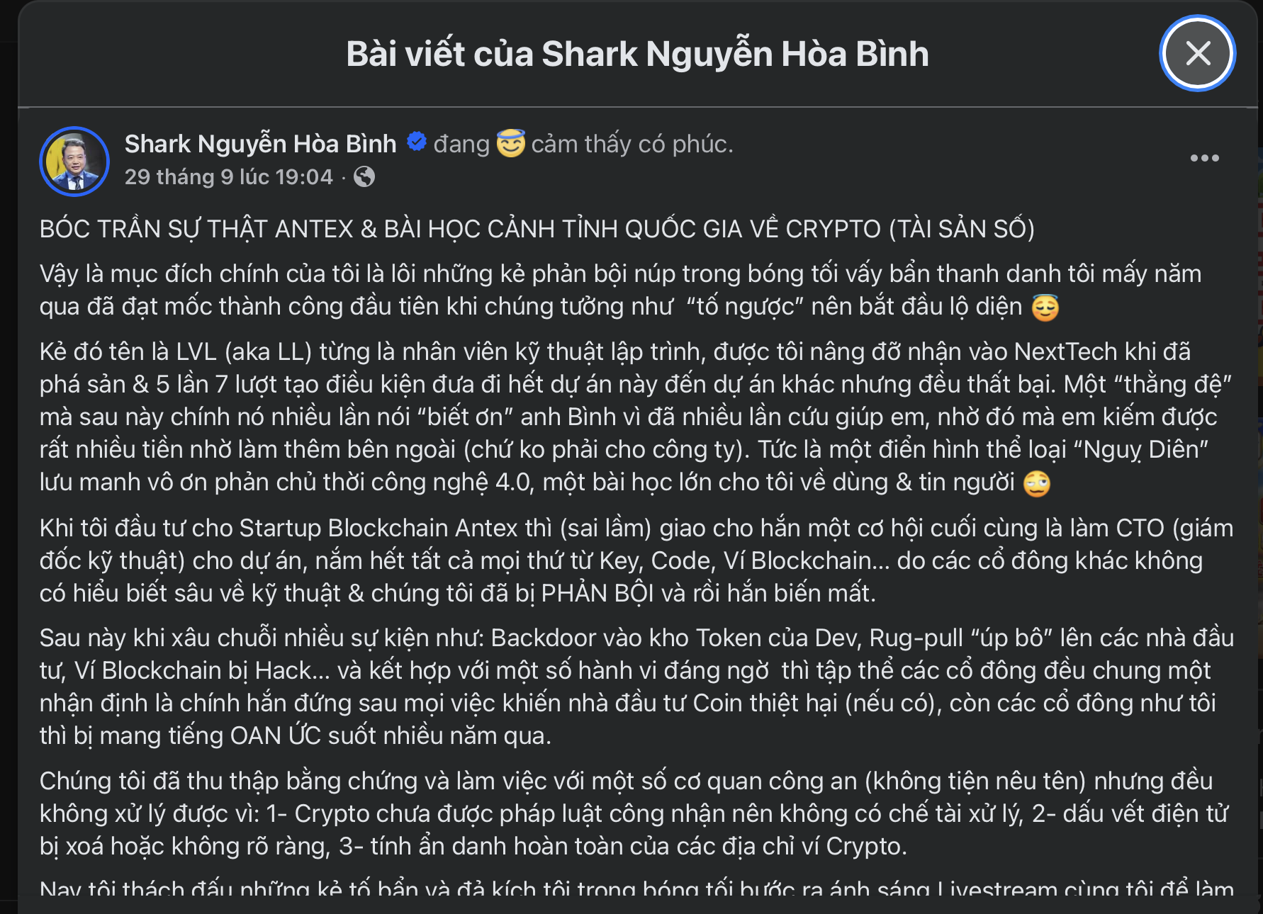 Shark Bình bị tố ngược là người chỉ đạo rút thanh khoản, khiến AntEx sập- Ảnh 2. Shark Bình bị tố ngược là người chỉ đạo rút thanh khoản, khiến AntEx sập- Ảnh 2.