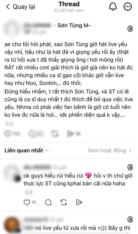 Sơn Tùng M-TP càng có tuổi càng hát live dở?- Ảnh 2.