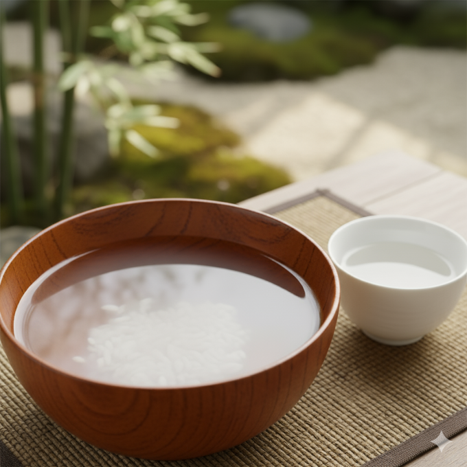 Nước gạo có thể áp dụng theo nhiều cách để chăm sóc da, không gây kích ứng. Ảnh minh họa tạo bởi AI