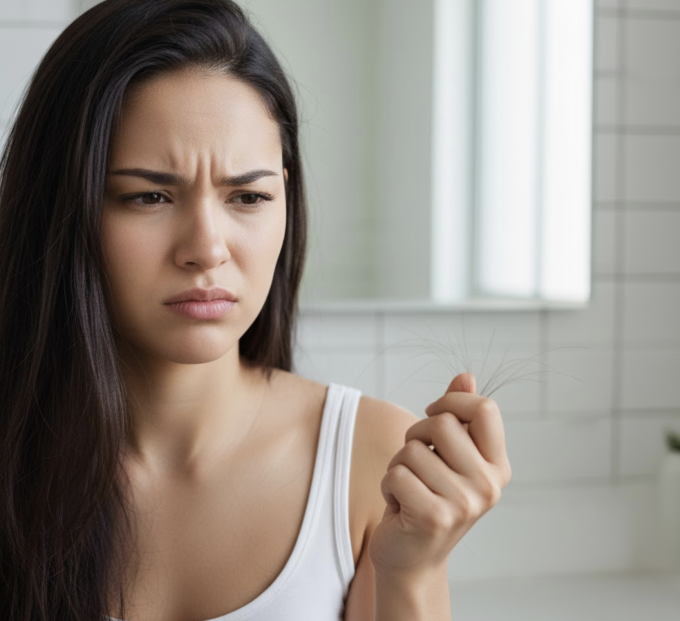 Giảm cân thường gây thiếu dinh dưỡng khiến tóc không thể phát triển. Ảnh minh họa tạo bởi AI