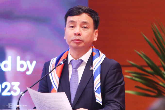 Thiếu tướng Lê Xuân Minh, Cục trưởng A05, phát biểu tại tọa đàm. Ảnh: Phạm Dự