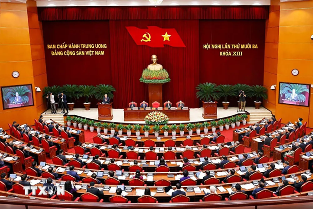 Quang cảnh Hội nghị lần thứ 13, Ban Chấp hành Trung ương Đảng khoá XIII, sáng 6-10. Ảnh: TTXVN Tổng Bí thư: Hội nghị lần thứ 13 Trung ương XIII sẽ biểu quyết giới thiệu nhân sự Trung ương khóa XIV