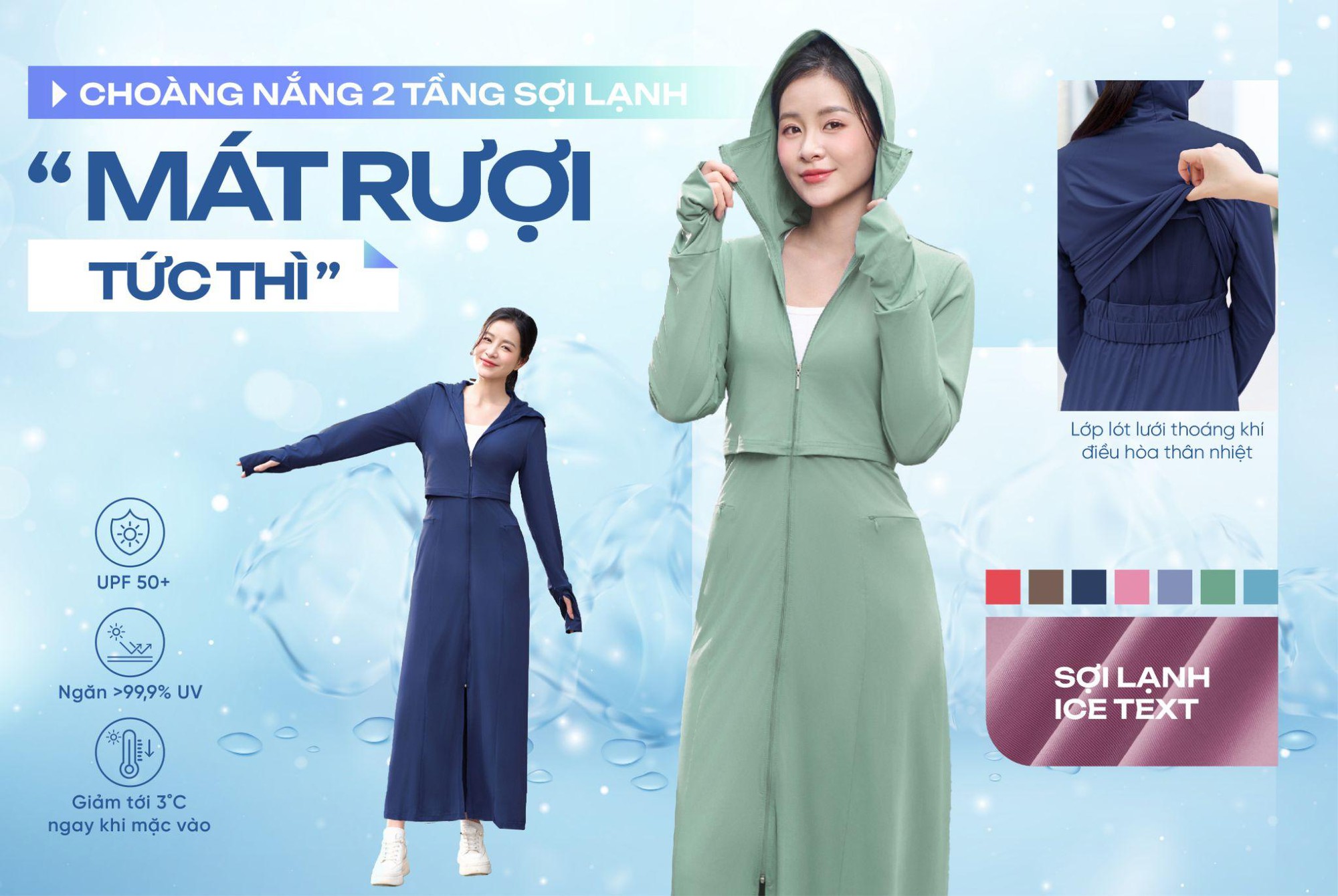 Tránh xa tia UV với áo chống nắng 2 tầng công nghệ Ice text của Cardina 2025- Ảnh 1.