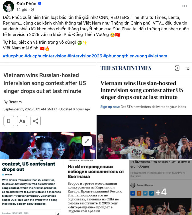 Truyền thông quốc tế hết lời ca ngợi Đức Phúc, chiến thắng lịch sử tại Intervision phủ sóng từ Việt Nam sang tận trời Âu!- Ảnh 1.