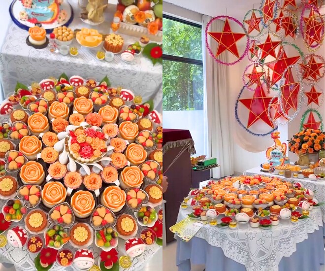 Vân Trang dọn tiệc thôi nôi cho con trai trong biệt thự ở TP HCM.