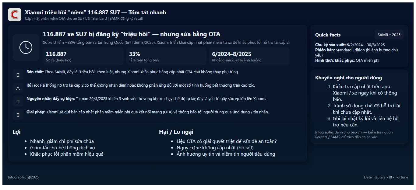 Nóng: Xiaomi triệu hồi hơn 100.000 xe ô tô điện vì lỗi nghiêm trọng- Ảnh 2.