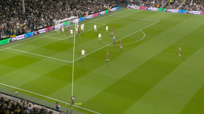 Kevin Schade có bảy cú ném biên dài, với cú ném xa nhất là 38,52 mét trong trận gặp Fulham. Ảnh: Premier League