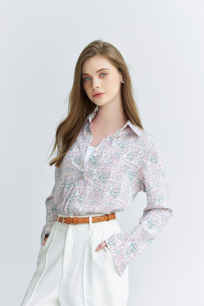 Cách diện áo sơ mi trơn, sơ mi họa tiết đặc sắc hơn thường ngày- Ảnh 5. Cách diện áo sơ mi trơn, sơ mi họa tiết đặc sắc hơn thường ngày- Ảnh 5.