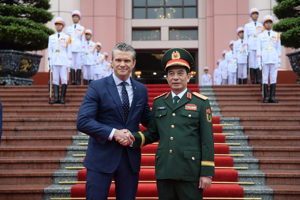 Đại tướng Phan Văn Giang chủ trì lễ đón Bộ trưởng Chiến tranh Mỹ - 2