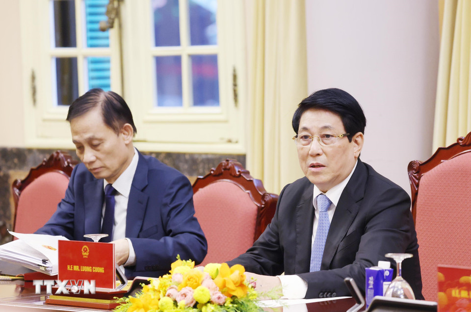 Chủ tịch nước Lương Cường tiếp Bộ trưởng Bộ Chiến tranh Mỹ - Ảnh 5.