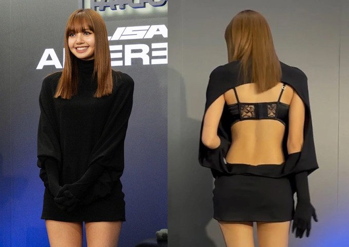 Em út Blackpink mặc trang phục kín trước hở sau tại buổi giao lưu fan ở Tokyo hôm 15/3.