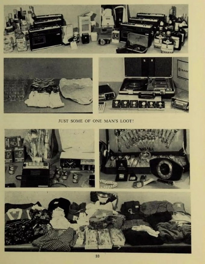 Ảnh lưu trữ một số vật phẩm mà Derex Ridgewell tự trộm cắp sau đó gài cho nạn nhân. Ảnh: BTP