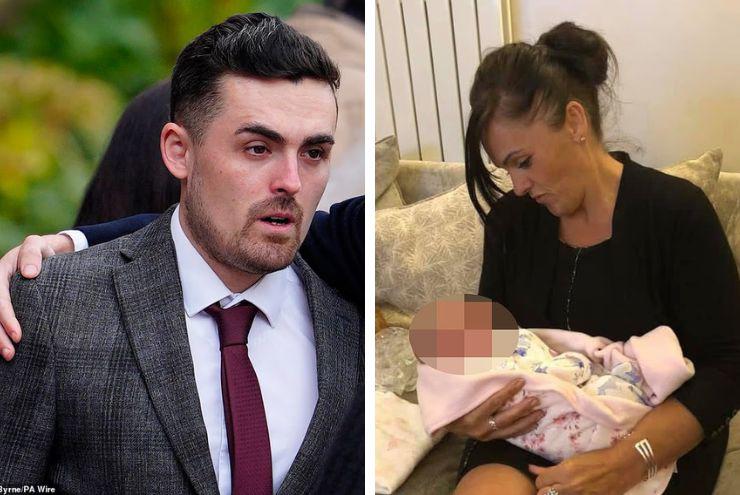 Ryan Hampson và mẹ mình đang bế cháu.