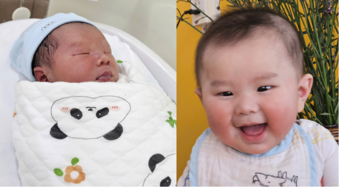 Chị Hà sinh bé trai nặng 3,3 kg ở tuần thai thứ 40. Ảnh: Nhân vật cung cấp