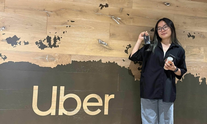 Linh trong kỳ thực tập tại trụ sở Uber, tháng 8/2025. Ảnh: Nhân vật cung cấp