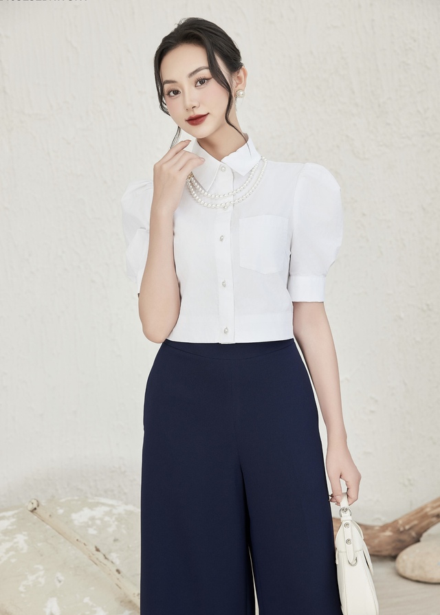 Áo blouse tay bồng, 'nàng thơ' lãng mạn cho chị em công sở - Ảnh 4.