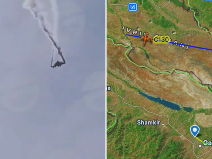 Máy bay quân sự Thổ Nhĩ Kỳ vỡ tan giữa không trung - Ảnh 2.