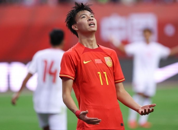 Trung Quốc vắng tài năng trẻ Wang Yudong ở giải giao hữu U22 Panda Cup vào tháng 11/2025. Ảnh: CFA