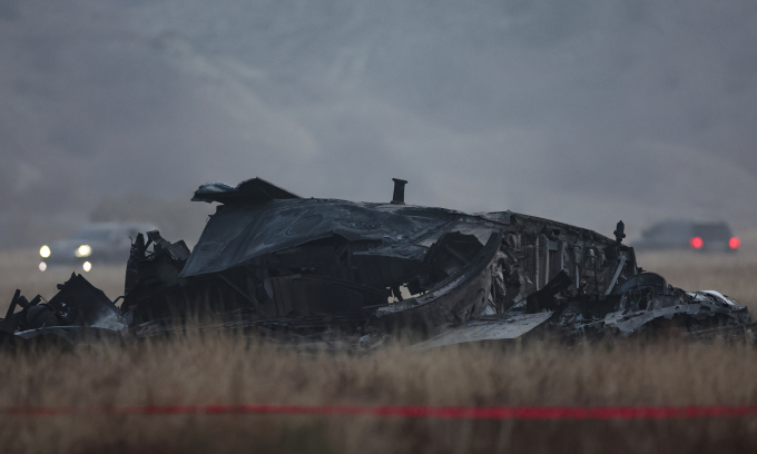 Xác vận tải cơ C-130 Thổ Nhĩ Kỳ tại Gruzia hôm 12/11. Ảnh: AFP