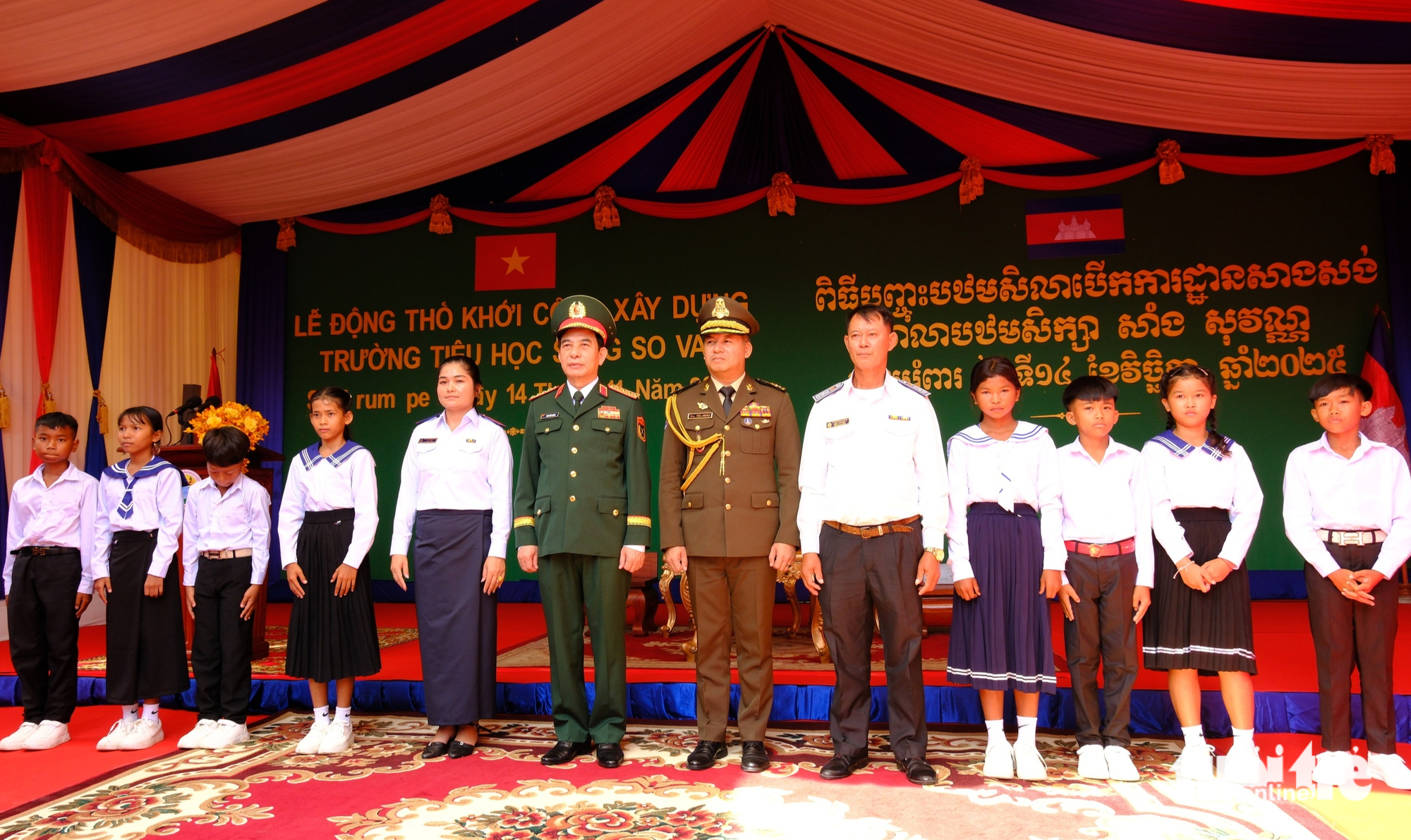 Khởi công trường tiểu học tại Campuchia do Bộ Quốc phòng Việt Nam hỗ trợ - Ảnh 7.