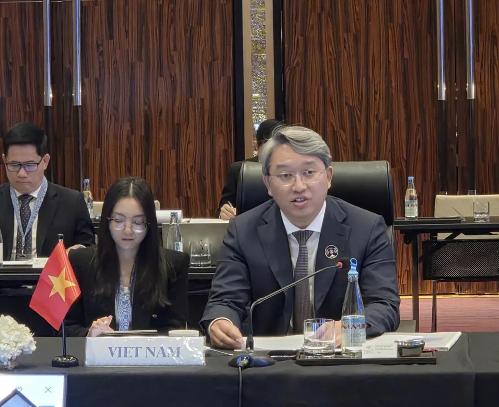 Bộ trưởng Bộ Tư pháp Nguyễn Hải Ninh tham gia Hội nghị. Ảnh: BTP Bộ trưởng Nguyễn Hải Ninh.jpg