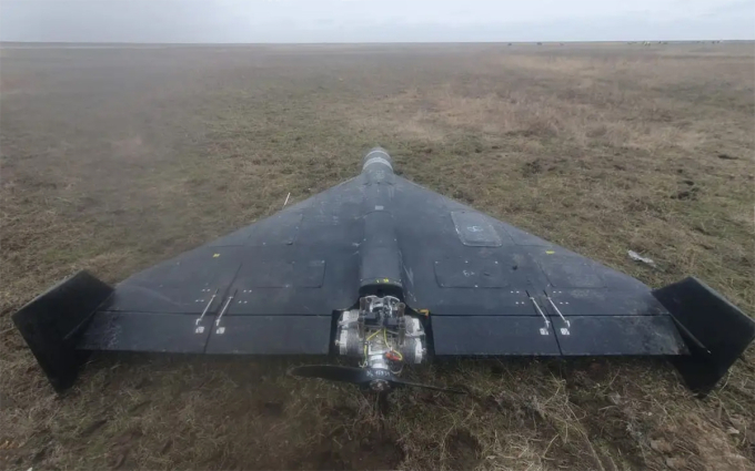 UAV Geran-2 của Nga rơi tại Kazakhstan ngày 19/3. Ảnh: Kazinform