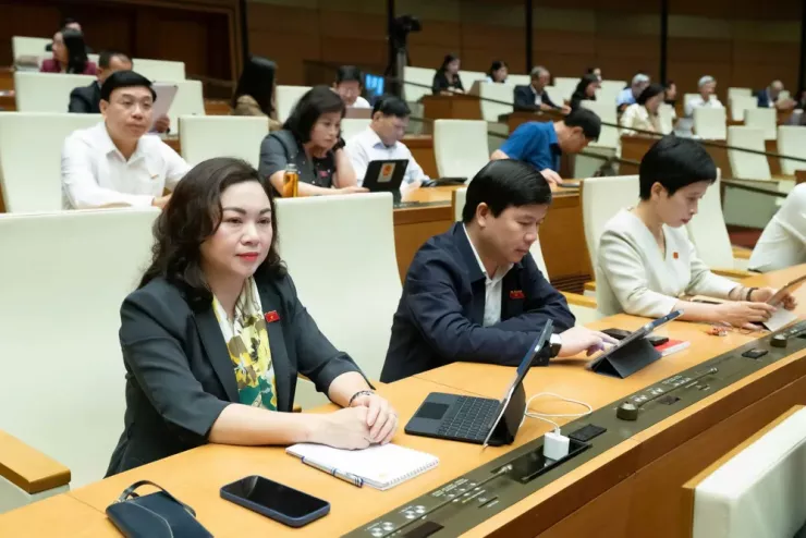 Quốc hội nghe tờ trình về dự thảo Nghị quyết của Quốc hội về các cơ chế, chính sách để thực hiện hiệu quả Nghị quyết 72 của Bộ Chính trị. Ảnh: QH