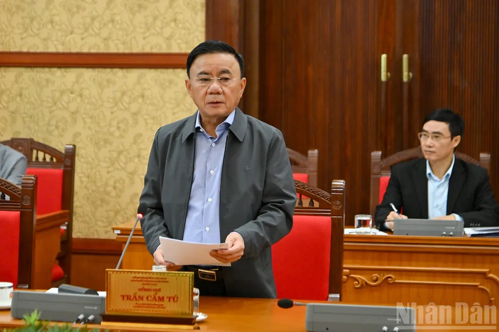 Thường trực Ban Bí thư Trần Cẩm Tú. Ảnh: NHÂN DÂN 7-nhiem-vu-trong-tam-can-lam-de-chuan-bi-dai-hoi-xiv-tran-cam-tu.jpg