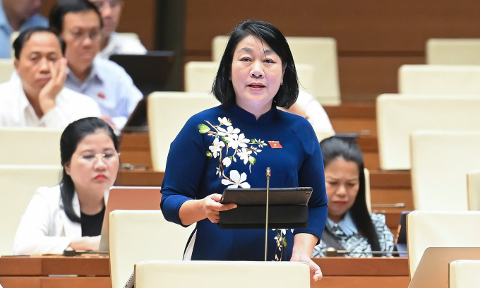Đại biểu Nguyễn Thị Tuyết Nga (đoàn Quảng Trị). Ảnh: Hoàng Phong