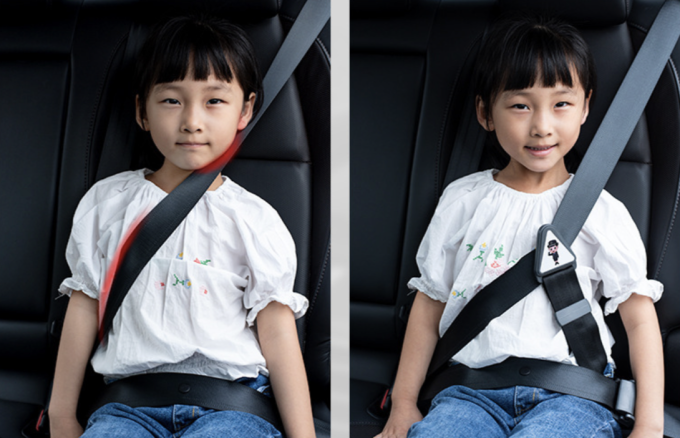 Đai phụ gắn trên ôtô cho trẻ em. Ảnh: DHGate