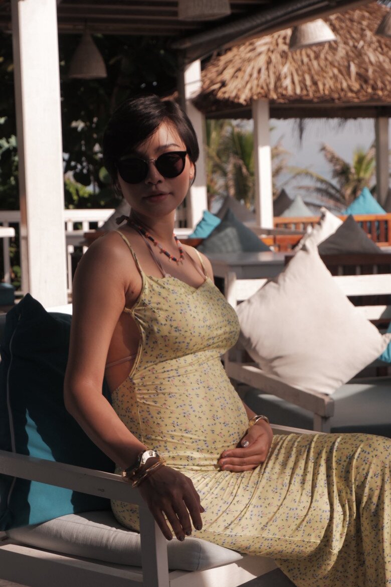 Thu Trang được khen ngợi có sắc vóc tươi tắn khi bầu bì.