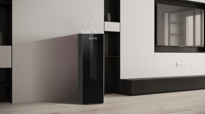 Máy lọc nước RO nóng nguội lạnh Hydrogen ion kiềm Mutosi MP-S129H. Ảnh: Mutosi