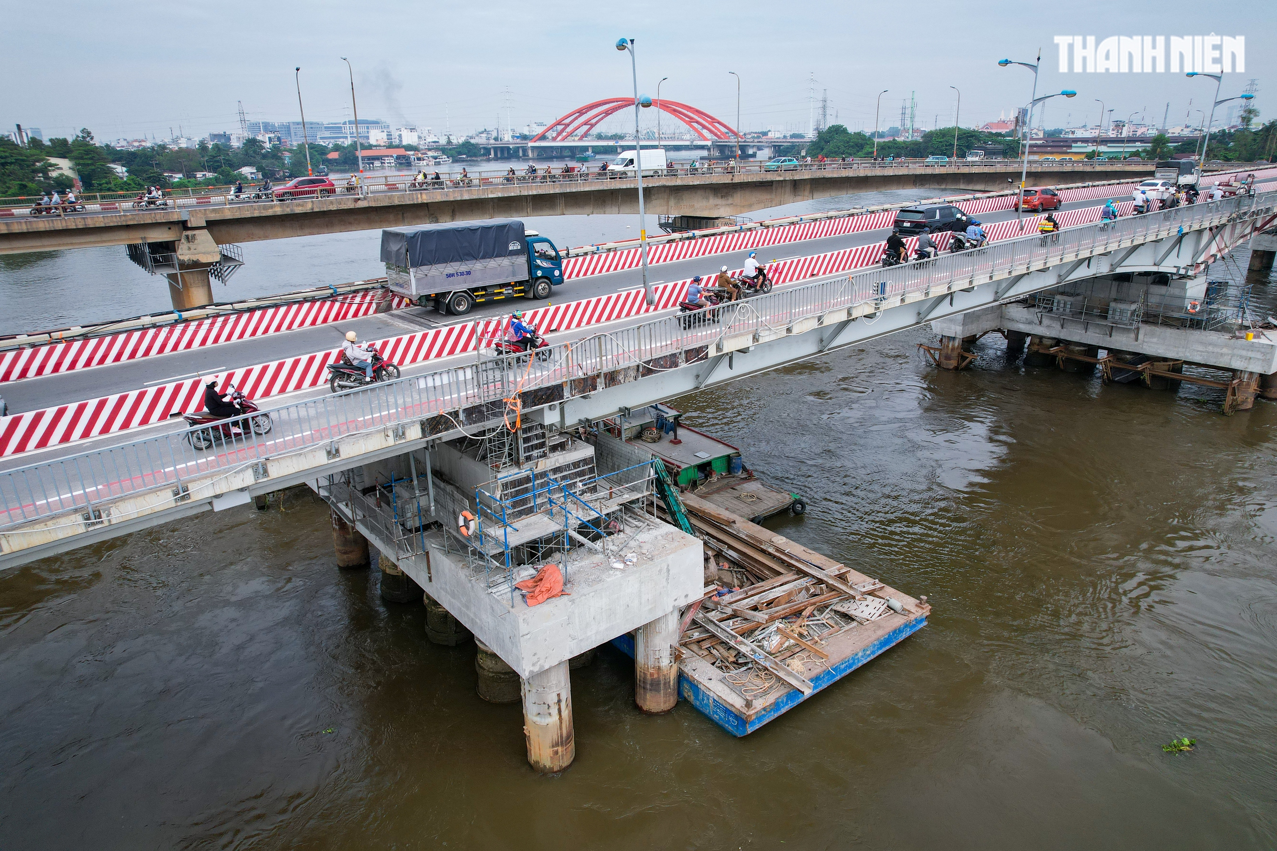 Cầu Bình Triệu 1 chính thức thông xe sau khi nâng tĩnh không lên hơn 1 mét- Ảnh 5.