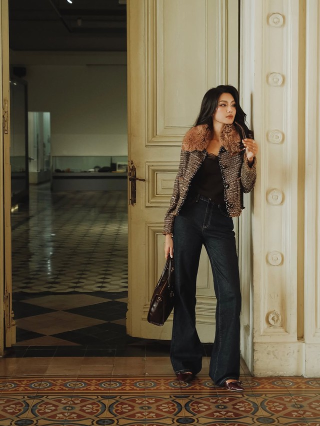 Quần jeans và áo tweed, áo khoác da... những cặp đôi ăn ý nhất mùa lạnh- Ảnh 4.