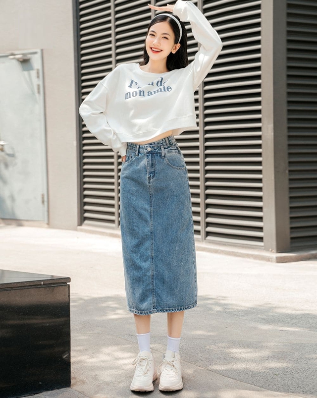 'Lột xác' phong cách với loạt chân váy jean khiến ai cũng ngoái nhìn- Ảnh 7.