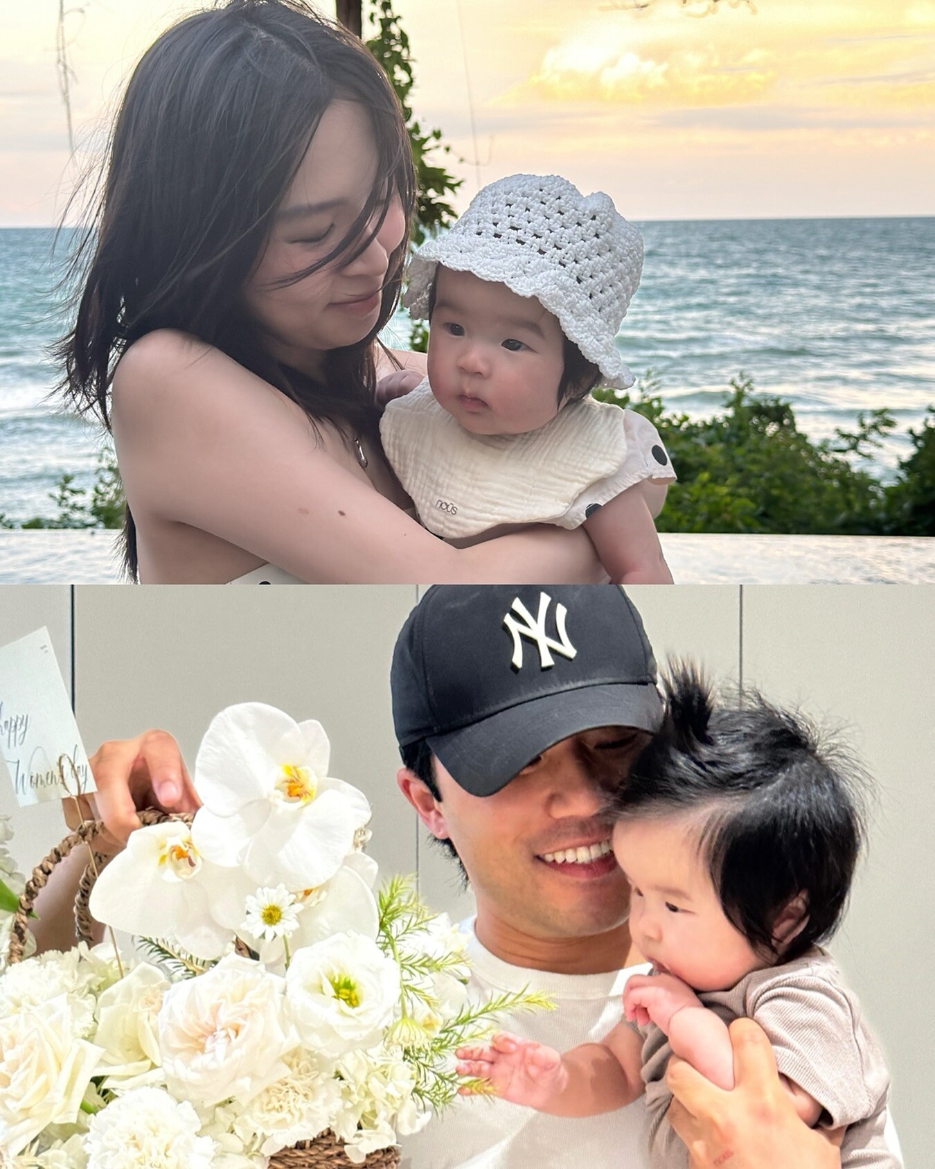 Cảnh cháu ngoại NSƯT Xuân Hinh ngồi máy bay đi du lịch: Bảo mẫu bế, mẹ giữ ti giả, bố pha trò để không khóc 6 Bé Nana có ngoại hình đáng yêu.