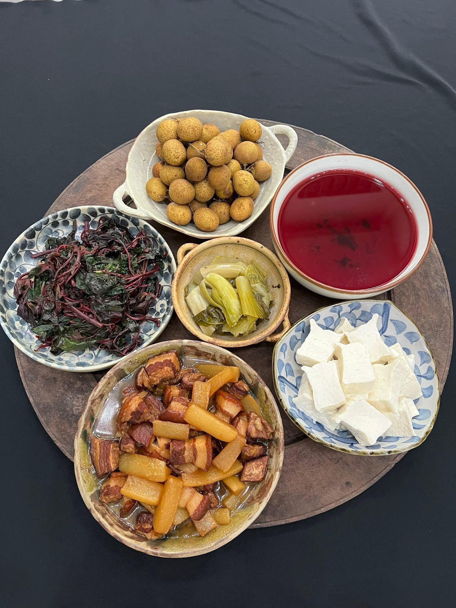 Thịt kho củ cải - Đậu luộc - Rau dền luộc