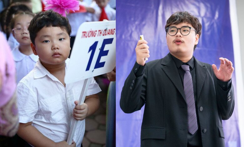 So với hình ảnh ngày bé, anh chàng 16 tuổi nay trưởng thành thấy rõ.