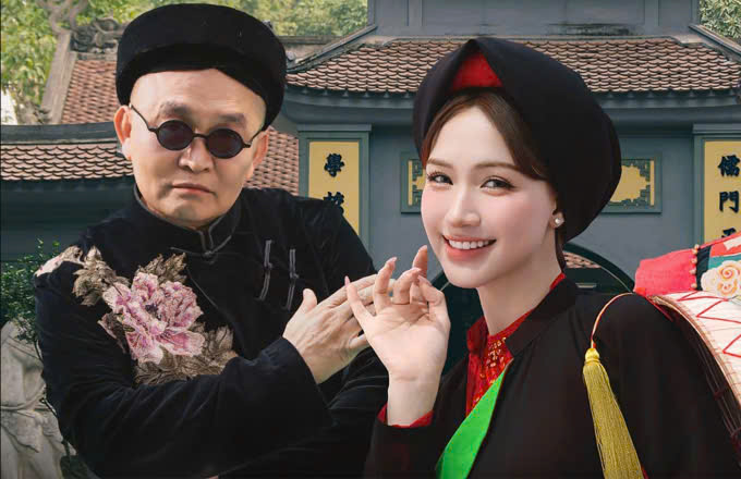 Tạo hình của nghệ sĩ Xuân Hinh và Hòa Minzy trong MV.