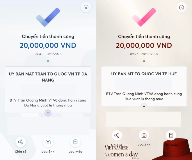 Con trai 7 tuổi của BTV Quang Minh vay bố 10 triệu đồng để ủng hộ đồng bào miền Trung bị lũ lụt 3 Nam BTV VTV từng nhiều lần gửi tiền ủng hộ đồng bào vùng lũ trước đó.